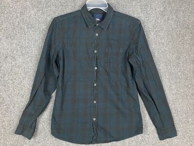 ClockHouse Button Up Shirt Men's Medium Plaid 100% Cotton Adults M