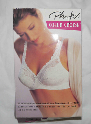 Soutien-gorge Playtex Cœur Croisé - Blanc 90C Sans Armatures - Neuf Avec étiquettes