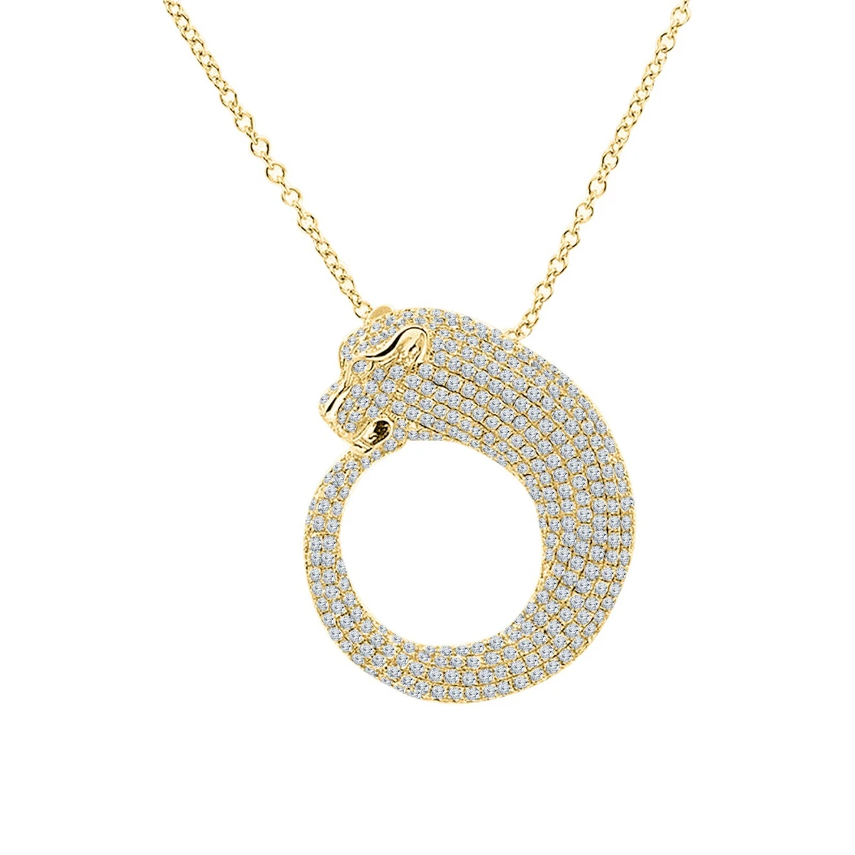 Collier Pendentif Vintage Panthères – Métal Doré, Bijou D'artiste, Occasion Bon état