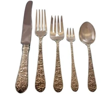 Bridal Bouquet by Alvin Sterling Silver Flatware Set for 8 Service 50 pieces 