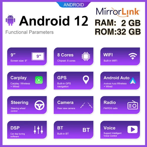Radio estéreo para automóvil Android CarPlay GPS navegación BT para Hyundai Santa Fe IX45 2013-2018 - Imagen 10 de 24