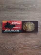 Vintage 1987 Marlboro Tobacco Co Solid Brass Belt Buckle Longhorn New Sealed