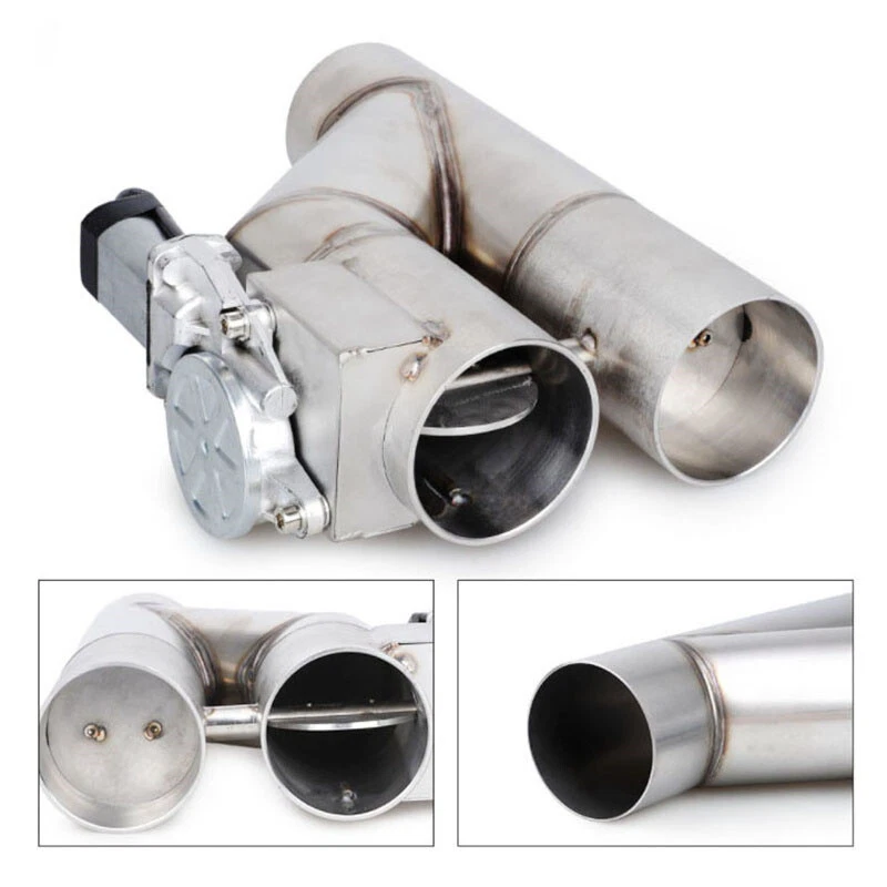 2.5" Double Electric Exhaust Dual Valve Y Pipe Kit Manual Control&Remote Switch - Image 3 of 4