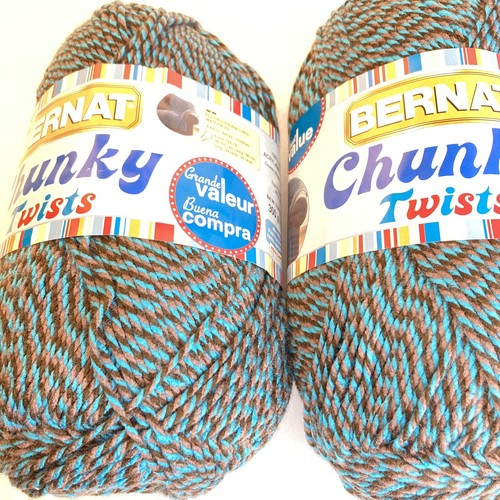 BERNAT Chunky Twists Yarn Lot of 2 TEAL BLUE 10.5 oz Gauge 4 (New Old Stock) - Picture 11 of 17