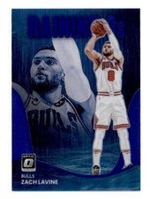 ZACH LAVINE 2022/23 DONRUSS OPTIC #6 RAINING 3S RARE BLUE PRIZM #23/49 BF1582