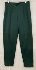 DRESS BARN FOREST GREEN SIDE ZIPPER DRESS PANTS W/FRONT PLEATS, SIZE 12