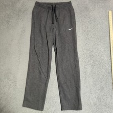 Vintage Nike Sweatpants Men Small Gray Jogger Pants Swoosh Fleece Y2K