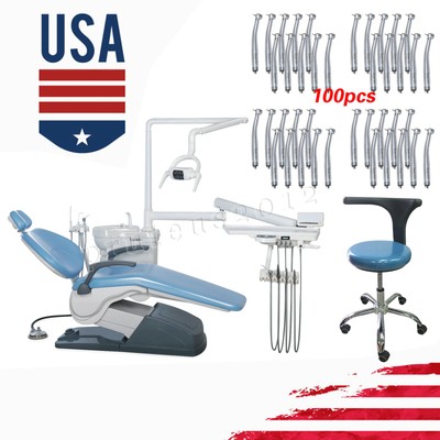 Dental Unit Chair Hard Leather Computer Controlled DC Motor Stool /LED Handpiece