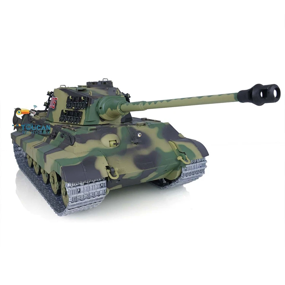 1/16 7.0 Henglong King Tiger 3888A BB IR RC Tank Metal Track 360° Barrel Recoil - Image 4 of 4