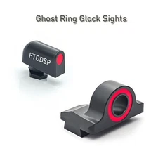 Handgun Ghost Ring Sight Set Standard Height For Glock 17, 19, 22-28, 30-39 Mos