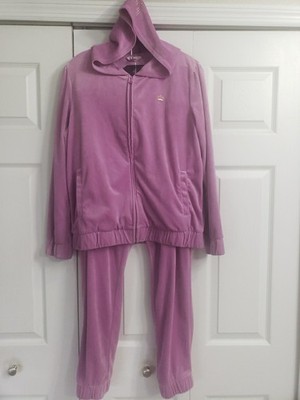 JUICY by Juicy Couture PURPLE Velour Hoodie Zip Front 2-Piece