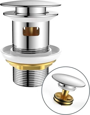 FORIOUS Scarico Universale con Troppopieno, Tappo di Scarico a Pressione per Lavabo