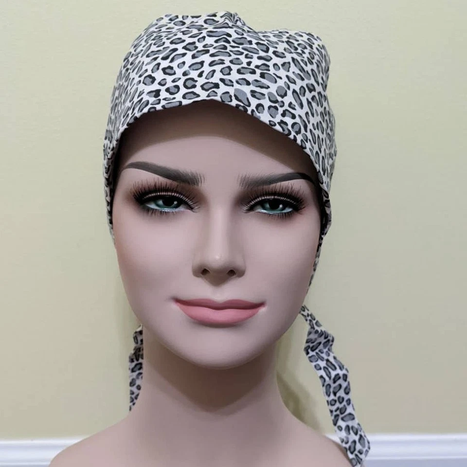 Surgery Surgical Scrub Unisex Cap Caps Hats Hat Health Nurse leopard cheetah - Image 2 of 4