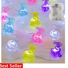 1 Pack Easter Decorative Lights, 16FT 50LED Colorful Bunny String Fairy Light...