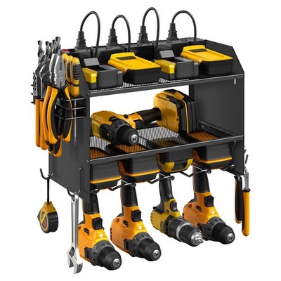 Tool Organizer Wall Mount Heavy Duty Charging Station 2 Pack Black CCCEI Modular