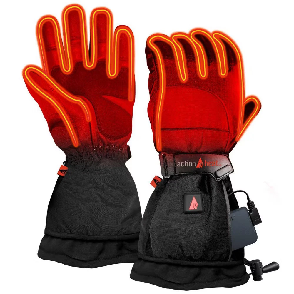 ActionHeat Heated Gloves Snow 140°F Max 5+ Hours Black L 5V Battery