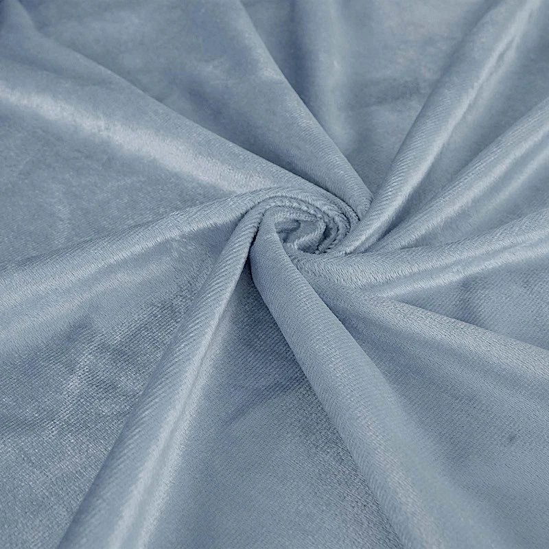 DUSTY BLUE 120" Round Premium Velvet Tablecloth Event Wedding Reception Linens - Image 2 of 4