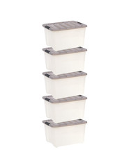 IRIS 40 Qt. Plastic Storage Bins with Lids, Stackable Storage Containers, Totes,