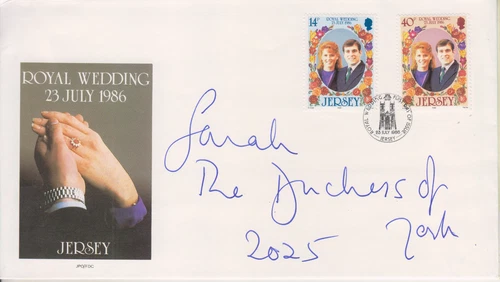 SARAH FERGUSON SIGNED JERSEY WEDDING COVER