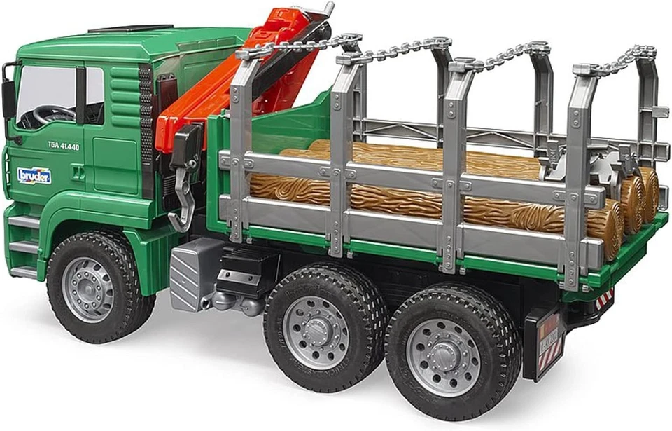 Bruder MAN TGA Timber Truck with Loading Crane and 3 Trunks 1:16 - Image 4 of 4