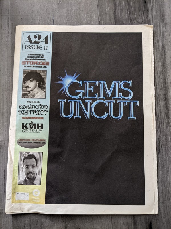 Uncut Gems rare zine newspaper a24 promo sandler safdie bros poster film movie 