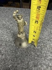 Vintage Statue of Liberty Souvenir Metal Hand Bell 3.5” Unmarked Collectible