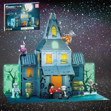 Haunted House Magnet Tile Building Blocks STEM Toy Action Figures