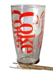 Vintage Coca-Cola Large Drinking Glass Clear With Red Logo 32 oz.