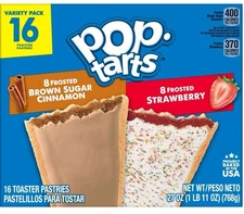 🔵 New Kellogg’s Pop Tarts FROSTED BROWN SUGAR CINNAMON & STRAWBERRY Box (16ct)