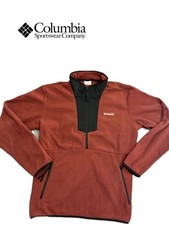 NWT Columbia Men's Sequoia Grove Half Zip Fleece Pullover Size Large, Red Spice