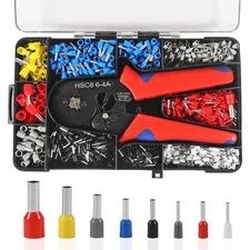Ferrule Crimping Tool Kit with 1200pcs Wire Terminals Crimping Connectors Wir...