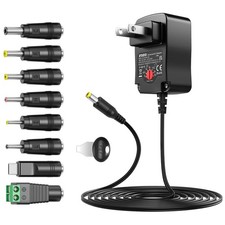 Universal AC/DC Adapter 12W Power Supply Charger with 8 Tips