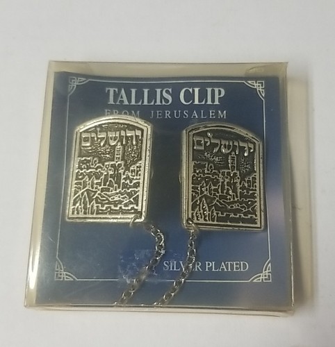 Vintage Tallit/Tallis Clip Holder Old City Of Jerusalem Nice Silver Plated