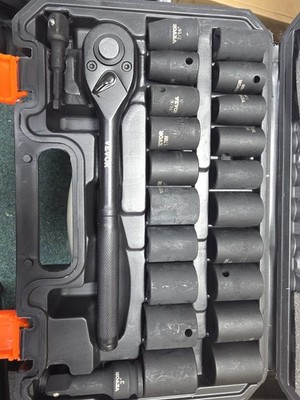 Vevor 1/2'' Antrieb Schlagschrauber Steckschlüsselsatz, 23 Stück Steckschlüsselsatz SAE (7/16'' -1'') & metrisch 