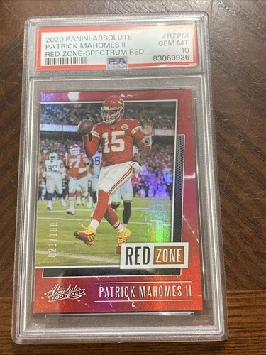 2020 Absolute Red Zone Spectrum Red Patrick Mahomes /100 PSA 10