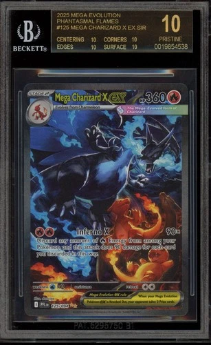 Pokemon Mega Charizard X ex Phantasmal Flames SIR #125 BGS 10 BLACK LABEL