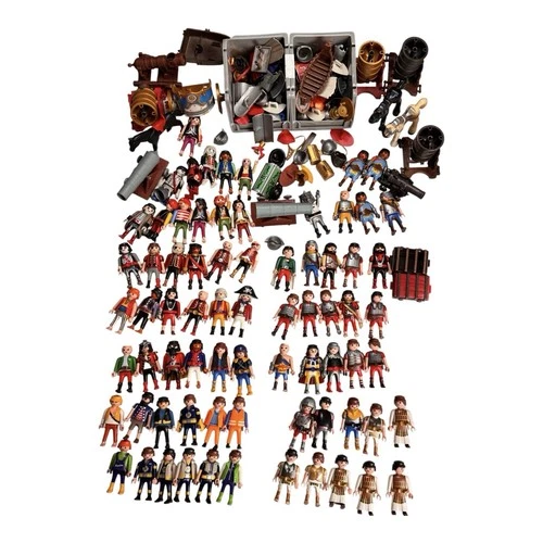 Vintage Playmobil Large Lot ~75 Figures And Tons Of Accessories, Mixed Series