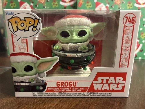 Funko Pop! RARE Star Wars-Grogu #747 Baby Yoda Mandalorian Santa Christmas MINT