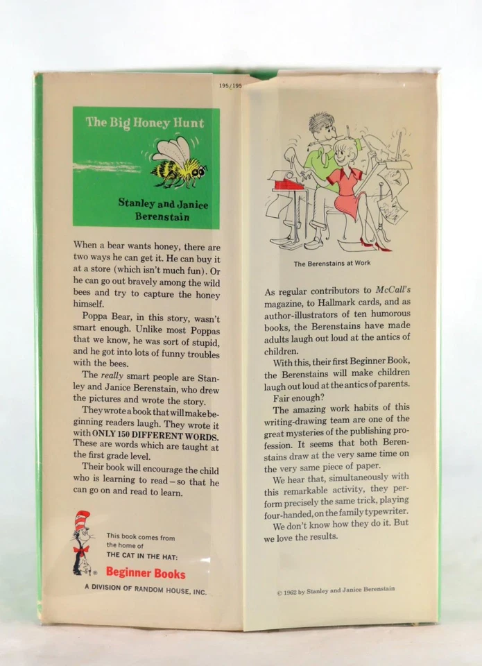 Stan & Jan Berenstain 1st Ed 1962 The Big Honey Hunt B-28 Berenstain Bears HC DJ Foto 3 de 4