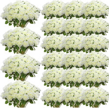 500 Pcs Artificial Silk Roses Flowers with Long Stem Bridal Wedding Bouquet Real