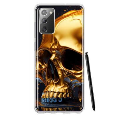 Mundaze Case for Samsung Galaxy Note 20 Cover Melting Gold Skull