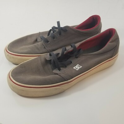 DC TRASE TX SB SKATE CANVAS SNEAKERS TRAINERS MEN SHOES Gray Grey Size 8