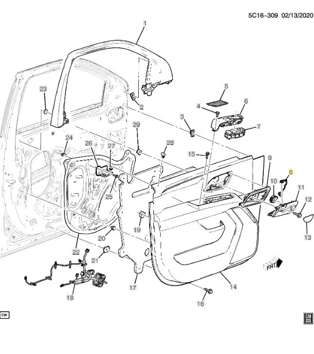 Inside Door Handle Illuminated Courtesy Light 2021 Buick Cadillac Chevrolet GMC - Image 3 of 4