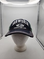 Seaworld Shamu Connect and Care Distressed Baseball Cap Orca Killer Whale