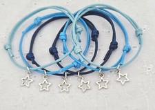 6 STAR FRIENDSHIP BRACELETS GALAXY SPACE PARTY BAG FAVORS GIFTS FILLERS 