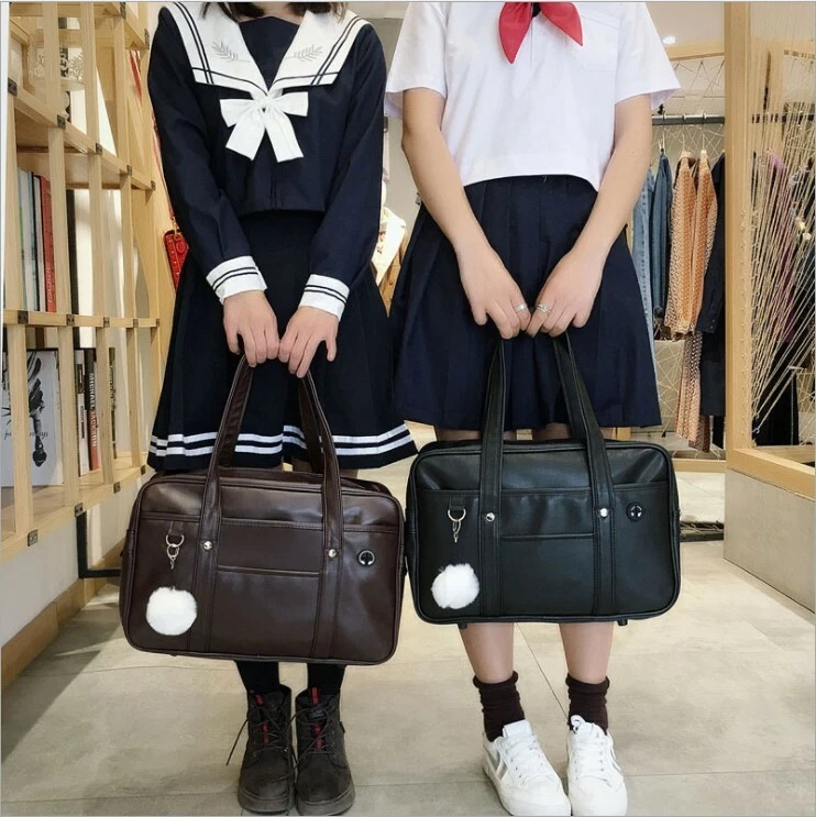 Japanese JK Uniform Bag High School Shoulder Bag PU Handbag Student School Bag