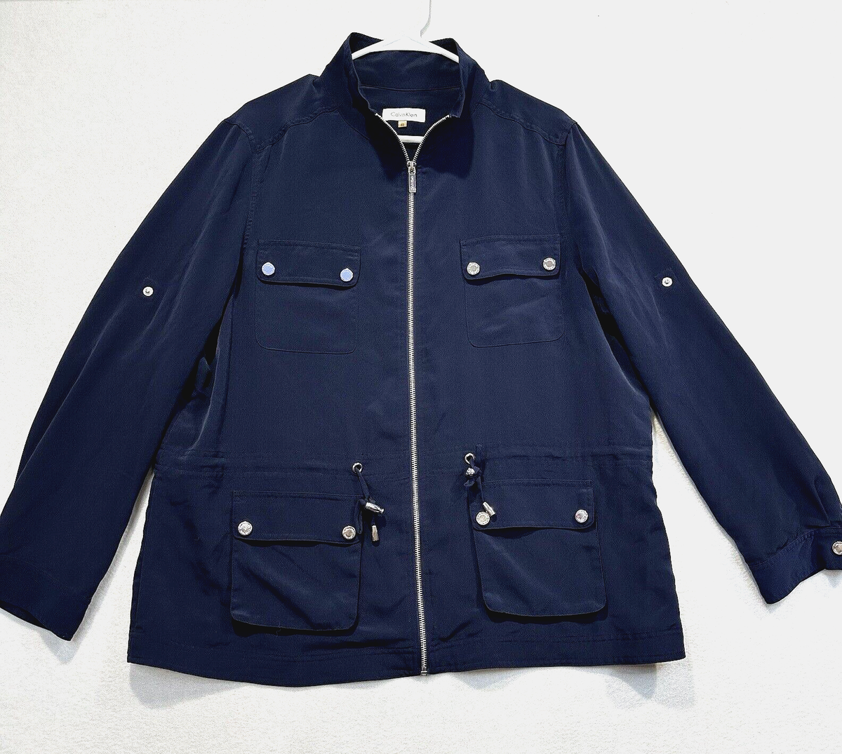 Calvin Klein Navy Blue XL Womens Light Weight Fashion Jacket Full