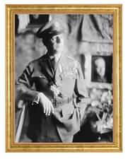 General Douglas MacArthur Photograph in a Aged Gold Frame