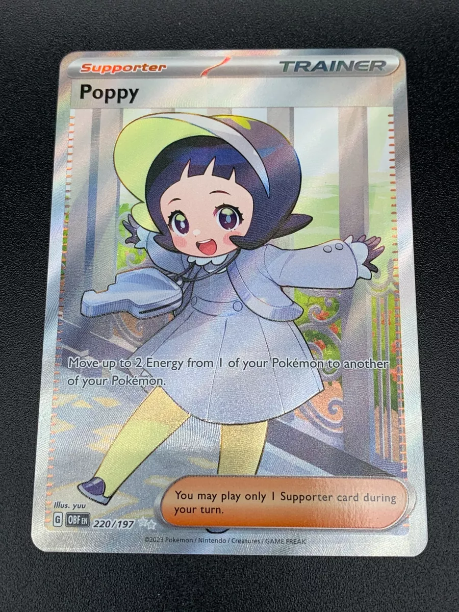 Poppy 220/197 Full Art Pokemon (see photos) near mint pack fresh