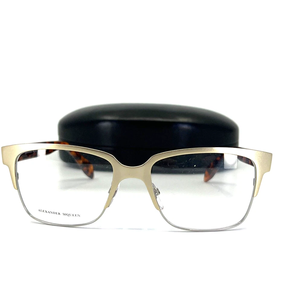 Alexander McQueen Eyeglasses AMQ4257 8SO Gold Brown Full Rim Frame 53[]17 140 mm - Image 2 of 4